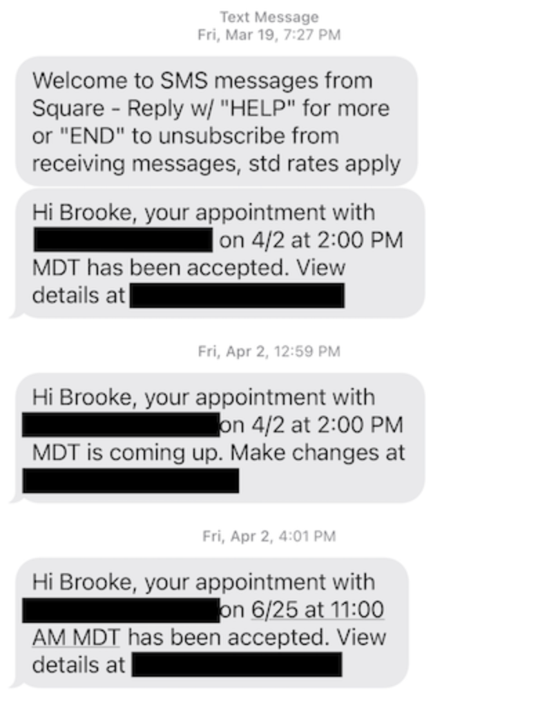 twilio appointment confirmation sms